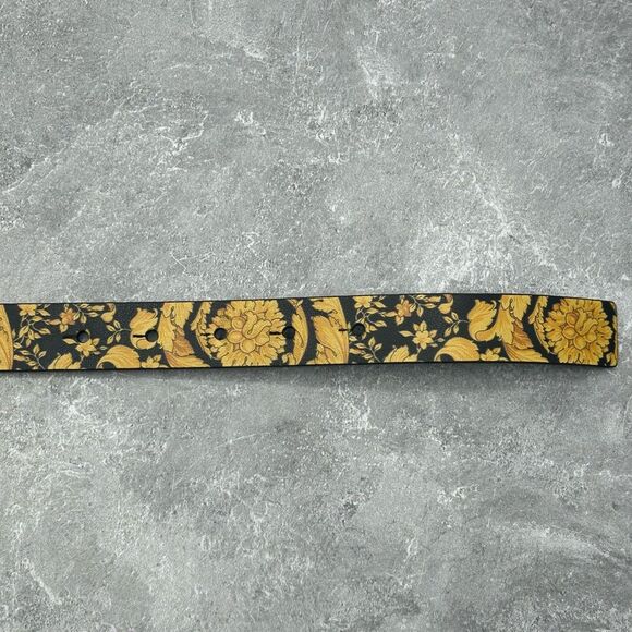 NWT Versace Teens La Medusa Hibiscus Print Reversible Belt Size L With Box main image 5